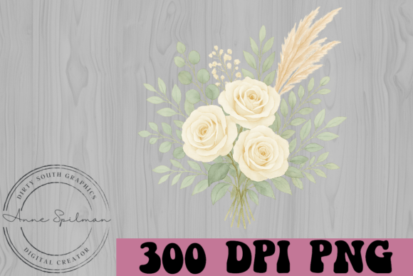 Boho Floral Bouquet Pampas Grass Graphics for Illustrations