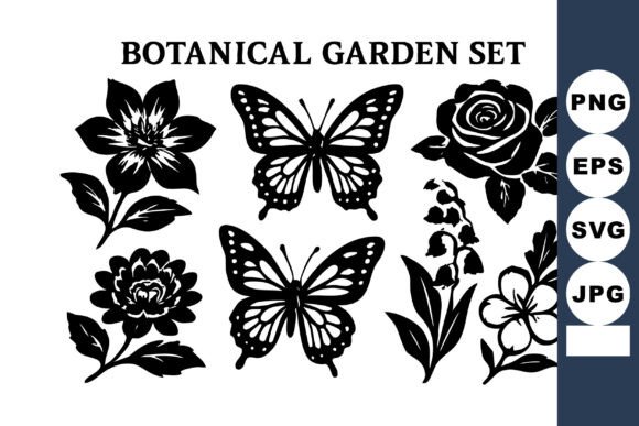 Botanical Garden with Floral and Butter: Graphics & Illustrations Review