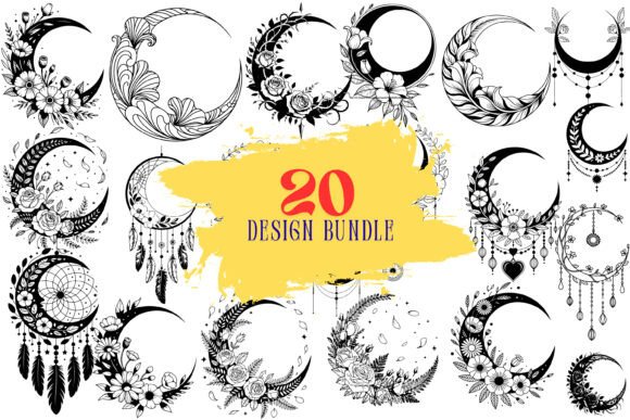 Celestial Moon Boho Floral Designs: A Graphics Review