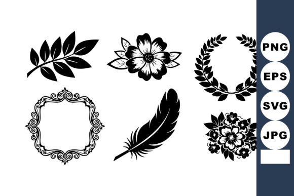 Decorative Floral and Leaf Vector Design for Graphics and Illustrations