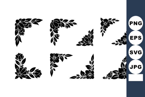 Decorative Floral Corner Elements Vector: Graphics & Illustrations Review