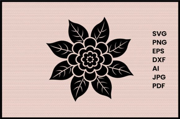 Flat Floral Vector Illustration Silhouet Graphics Review