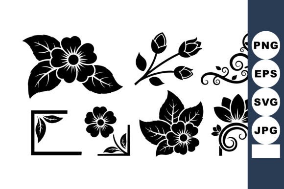 Floral Decorative Elements Vector Set Wi: Premium Graphics & Illustrations