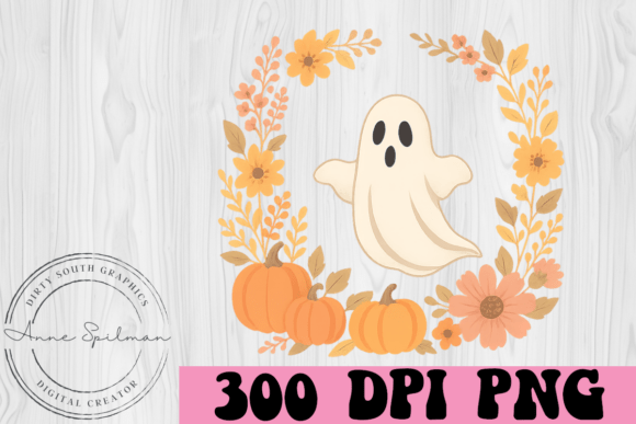 Floral Ghost Wreath Graphics and Illustrations Review