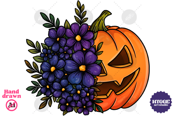 Floral Pumpkin Halloween PNG Sorta Sweet Graphics & Illustrations Review