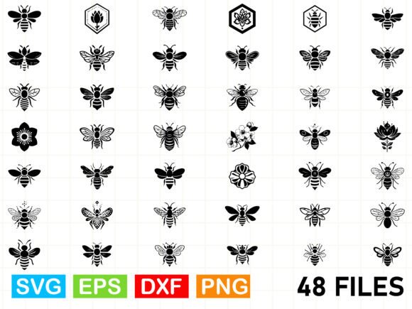 Honey Floral Bee SVG Bundle: Graphics & Illustrations for Brands