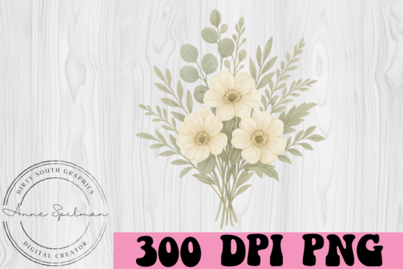 Ivory White Floral Bouquet Graphics and Illustrations Review