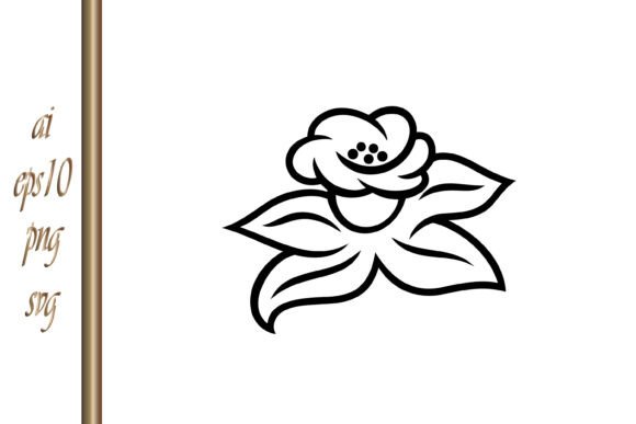 Narcissu Flower Leaf Icon Cartoon Floral Graphics & Illustrations