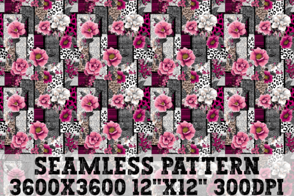 Patchwork Floral Seamless Pattern for Graphics and Illustrations