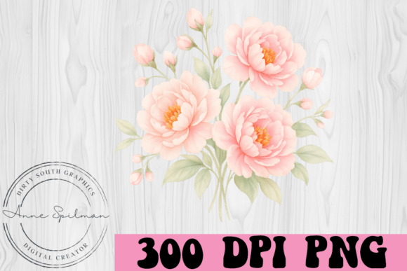 Pink Floral Bouquet Graphics for Illustrations and Commercial Use