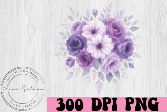 Purple Floral Bouquet Arrangement: Graphics and Illustrations for Modern Publishing