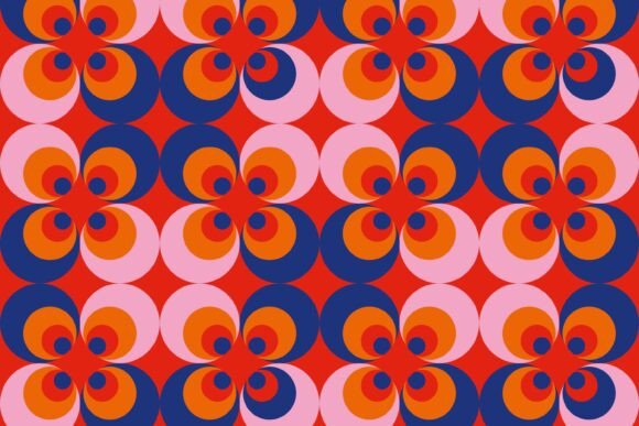 Retro Pattern with Floral Motif for Graphics and Illustrations