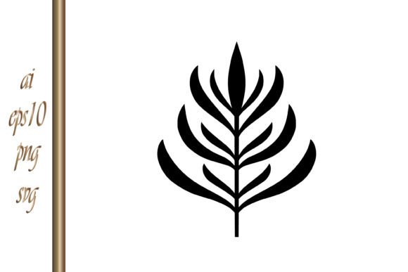 Stencil Branch Icon Nature Floral Leaf for Graphics and Illustrations