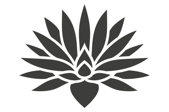 Stylized Flower Black Logo. Floral Beaut Graphics & Illustrations