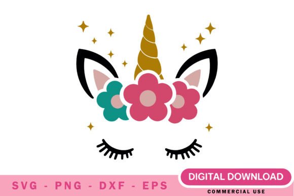 Unicorn Floral Face SVG: Premium Graphics and Illustrations for Magic Branding