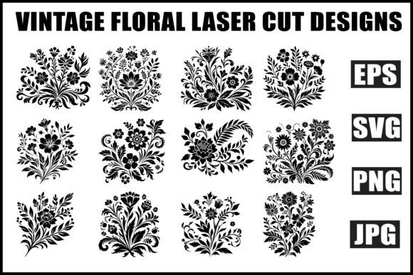 Vintage Floral Illustration Bundle for Graphics and Crafting