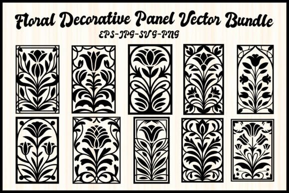 Vintage Floral Wall Art Templates for Graphics & Illustrations