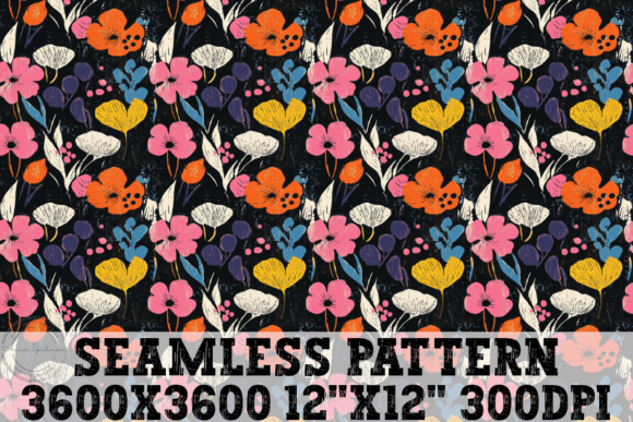 Vintage Retro Floral Seamless Pattern Graphics for Illustrations